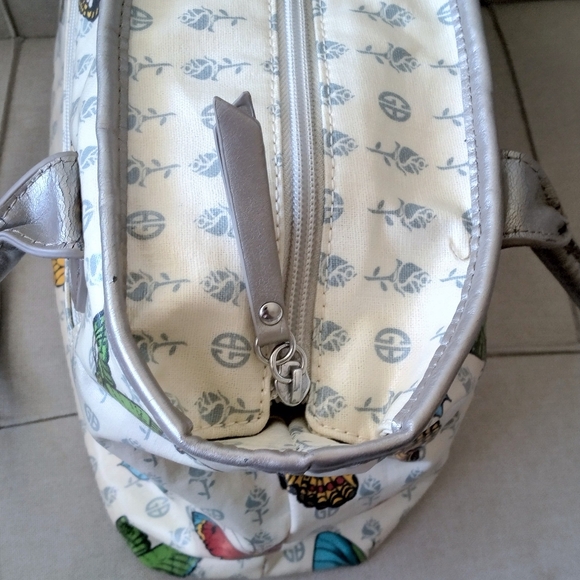 Vintage Giani Bernini Butterflies Handbag Tote Bag Purse - Picture 2 of 16